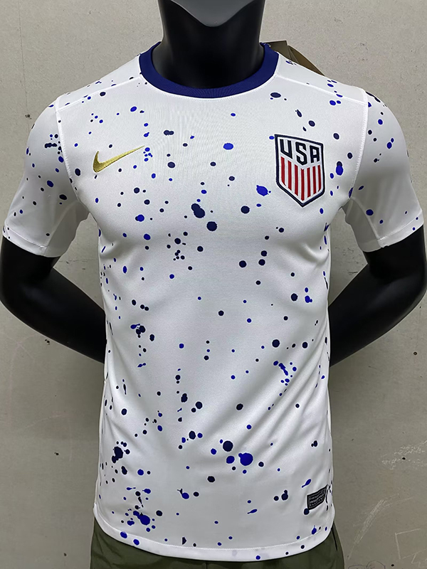 23-24 Season USA Home White Color Soccer Jersey(Player Version)